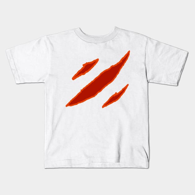 Claw Marks Kids T-Shirt by JacCal Brothers